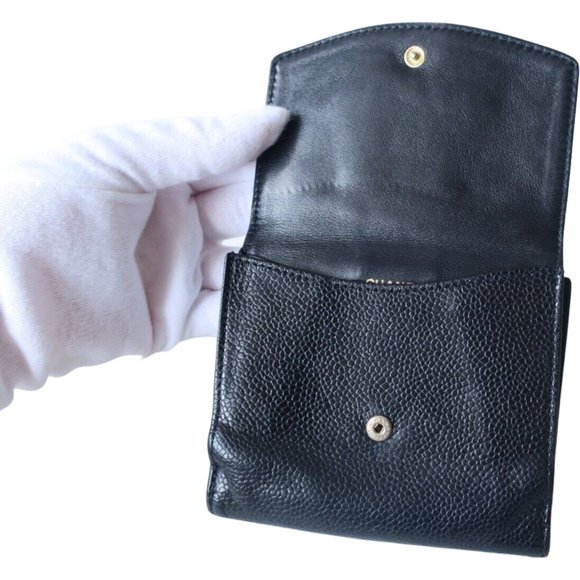 353119F V Chanel Wallet Black CC Caviar Leather - Picture 8 of 10